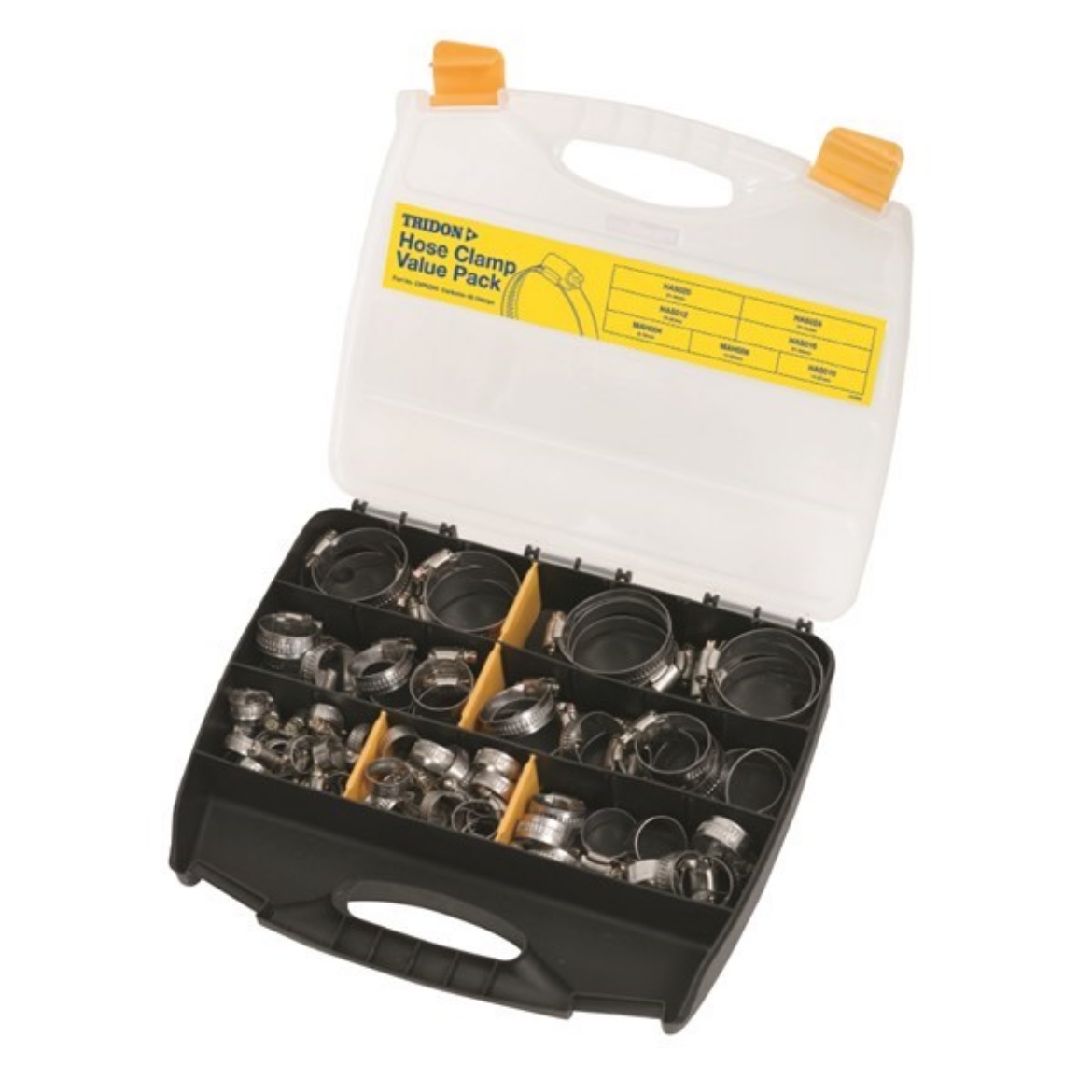 Picture of TRIDON Clamp Kit, Worm Drive, Value Pack, All S/S, Slotted, 6-16 to 27-51, 82pc