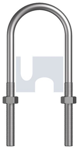 Picture of U-Bolt, 2" NB, 3/8" BSW x 2", Zinc Plated