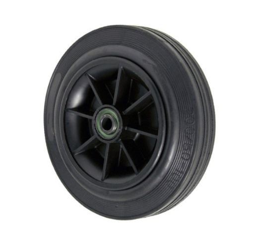 Picture of O Series Wheel, 200mm x 50mm Black Rubber, 1/2" Bore, 180kg rated