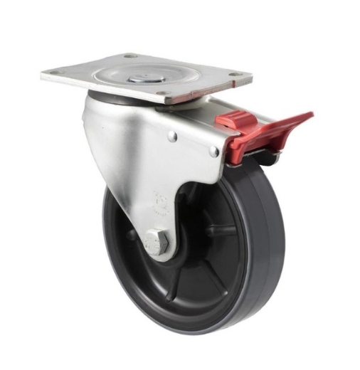 Picture of O Series Castor, 150mm x 40mm PU on Nylon Wheel, Swivel with Brake, 450kg rated