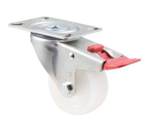 Picture of M Series Castor, 75mm x 32mm Nylon Wheel, Swivel with Brake, 150kg rated