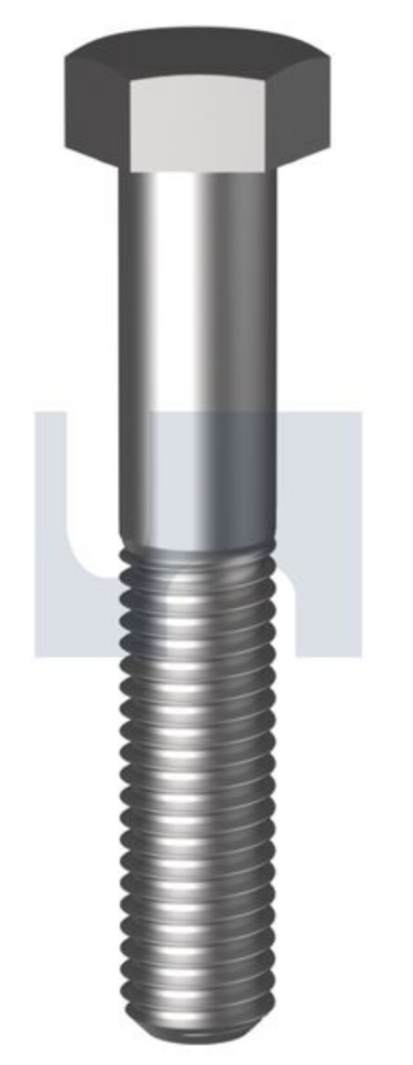 Picture of Bolt, UNC, 7/16" x 2 1/2", Hex Head, Grade 8, Zinc Plated