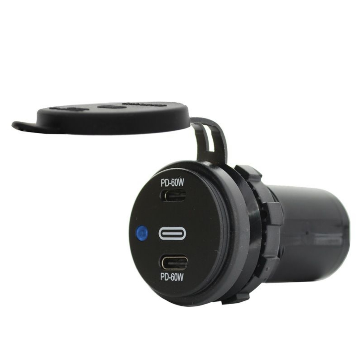 Picture of DC Dual USB C Flush Mount 12/24V Input Output 5 - 20V Quick Charge 4.0A