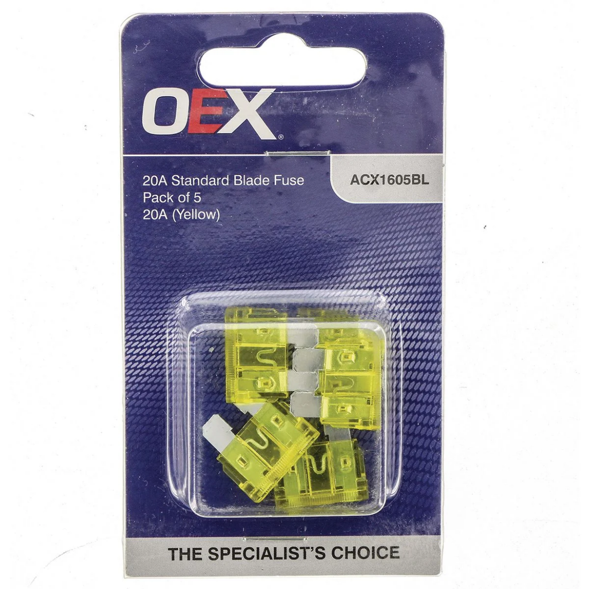 Picture of Standard Blade Fuse 20A Yellow, Pkt.5 OEX