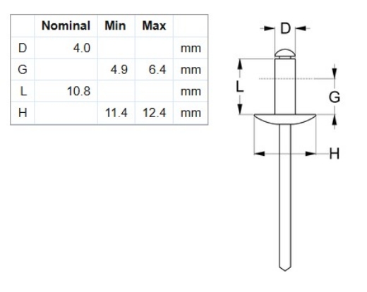 Picture of Rivet, 5052, AS Open, Large Flange, #54, 200 Per Bag (5/32")