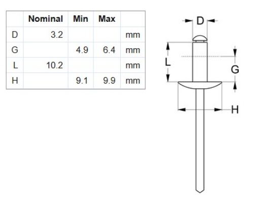 Picture of Rivet, Open LFLG Head, Aluminium, #44 (1/8")