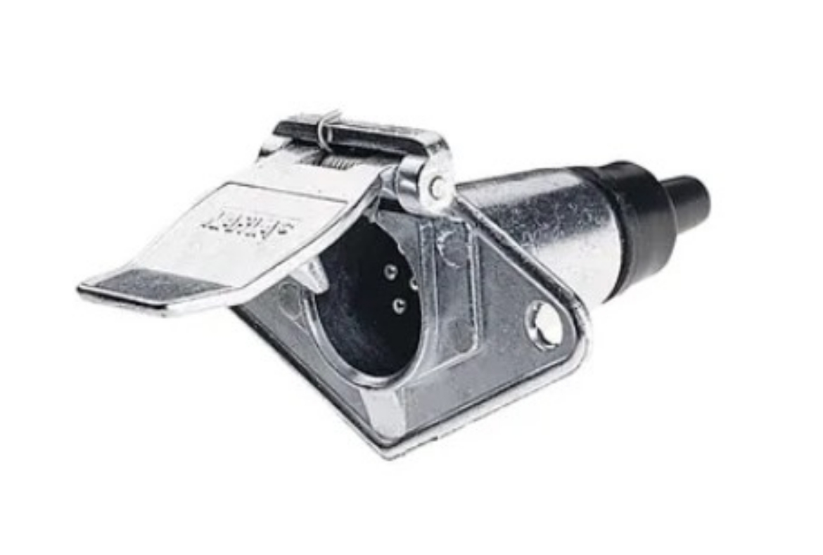 Picture of Trailer Socket, 7 Pin, Small, Round, Metal, NARVA