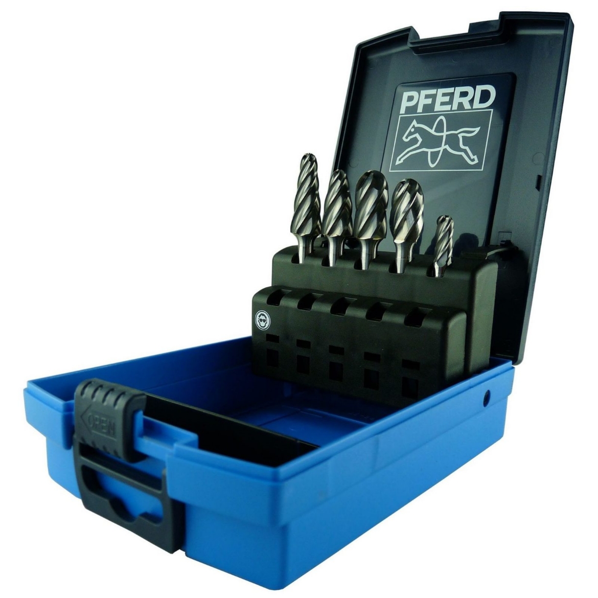 Picture of Burr Set, Aluminium, 1/4", Tungsten Carbide, 5 Piece