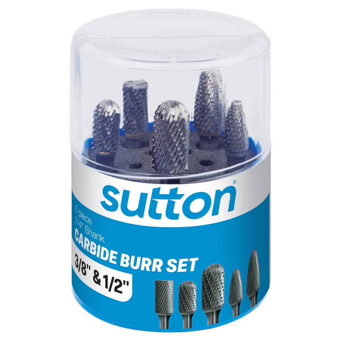 Picture of Burr Set, 5 pce, 1/4" Shank, Carbide