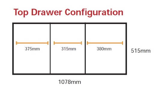 Picture of Steel Truck Box, 2 Drawer with WT Lock, Charcoal ( 1210mm Wide ) 1210 x 600 x 750