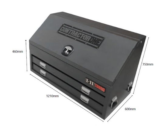 Picture of Steel Truck Box, 2 Drawer with WT Lock, Charcoal ( 1210mm Wide ) 1210 x 600 x 750