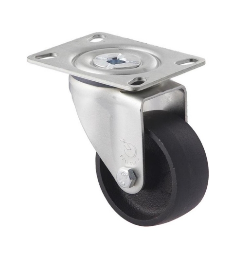 Picture of M Series castor, 75mm x 28mm cast iron wheel, swivel plate caster, 100 kg load rating