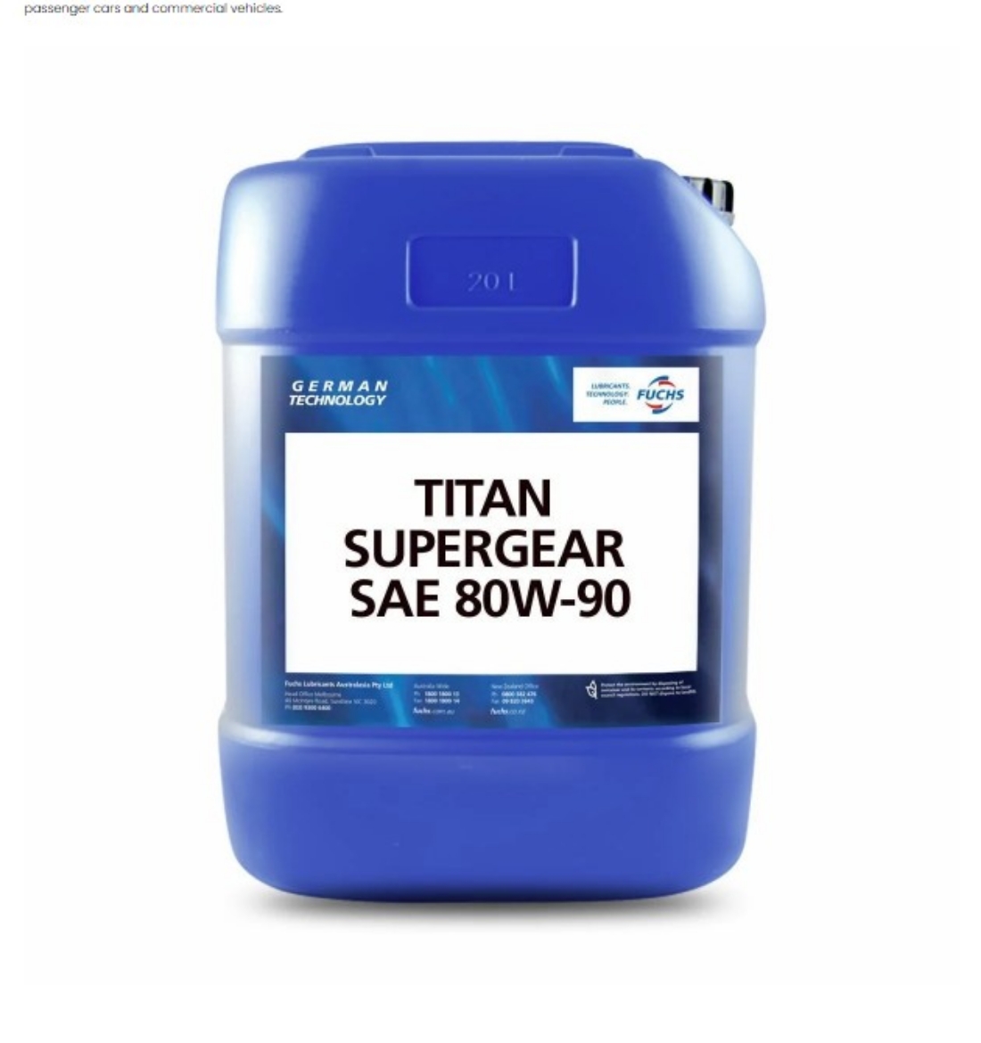 Picture of Gear Oil, Fuchs, TITAN SUPERGEAR SAE 80W-90, 20L