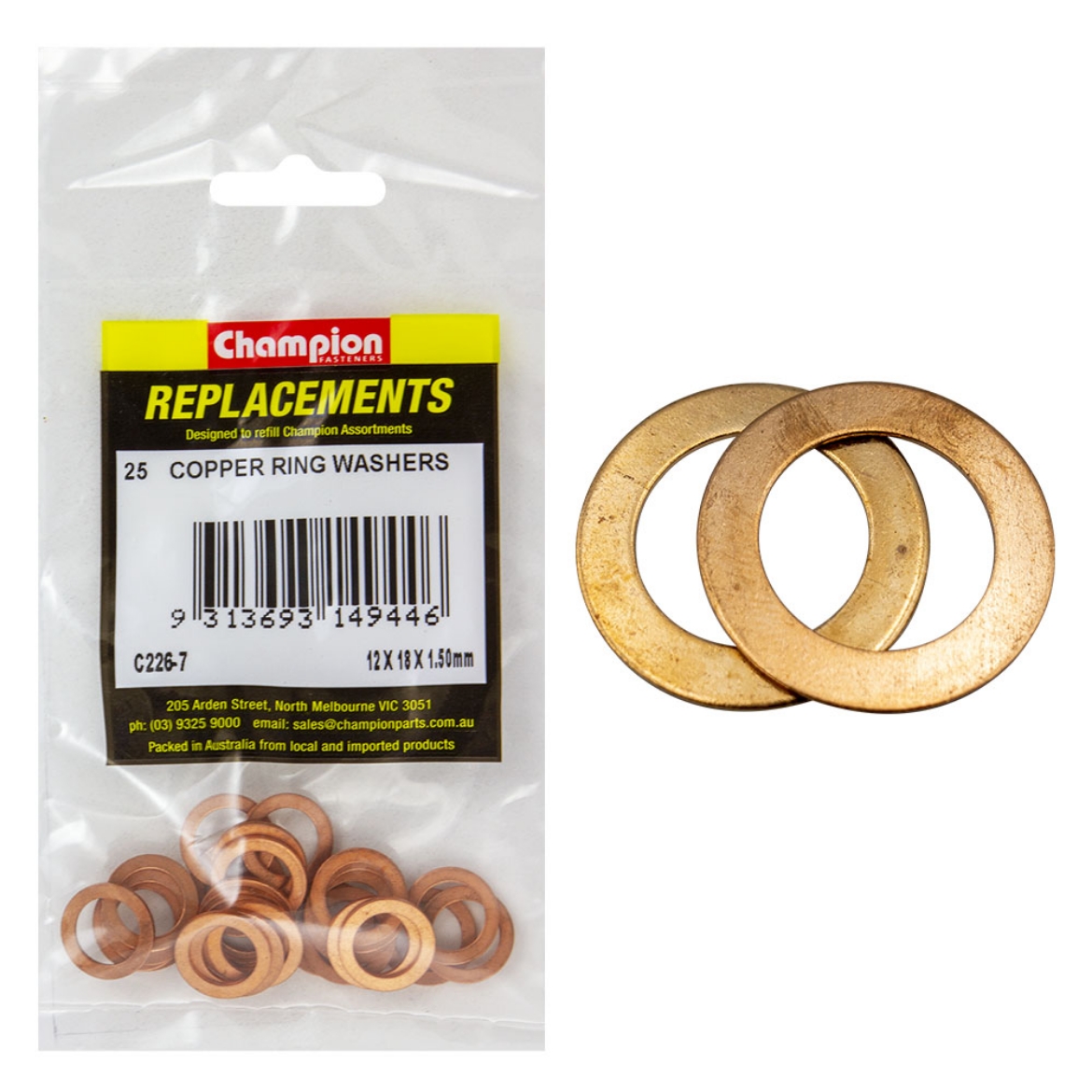Picture of WASHERS-FLAT-COPPER-M12 x 18 x 1.5mm PKT.25