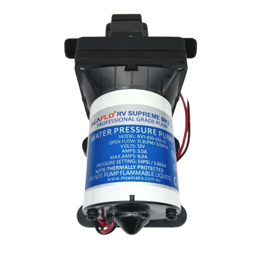 Picture of Pump, 12 volt, 11.3 LPM, 55PSI, suits caravans etc, Replacement for FloJet/Shurflo