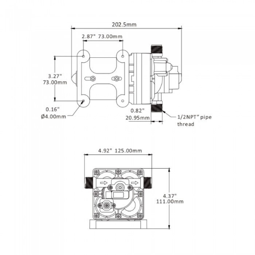 Picture of Pump, 12 volt, 11.3 LPM, 55PSI, suits caravans etc, Replacement for FloJet/Shurflo