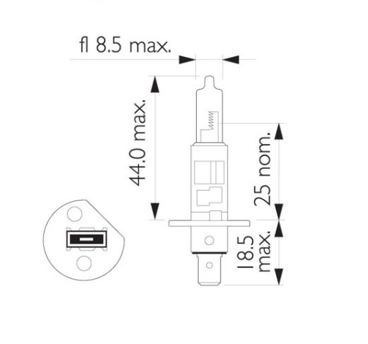 Picture of Halogen Globe H1 24V 70W P14.5S +130% More Light 3200K Master Duty Boxed Single