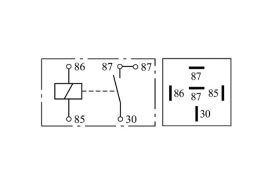 Picture of Relay Mini 12V 30A 5 Pin NO Contacts (R5-1240R/0986332300)