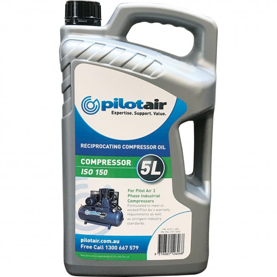 Picture of 5 LITRE COMPRESSOR OIL  ISO-150 GRADE TO SUIT LARGE/HEAVY DUTY
RECIPROCATING UNITS (K25 Models and larger)