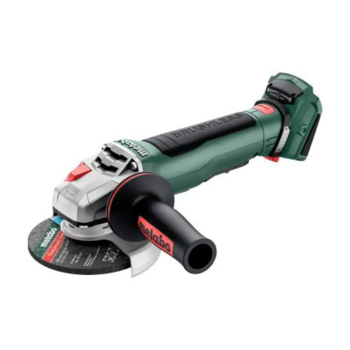 Picture of METABO 18 V BRUSHLESS 125 mm Angle Grinder w/- Paddle/Deadman Switch, Brake & Quick Lock Nut. Equiv. 1100 W - SKIN ONLY 
WPB 18 LT BL 11-125 Quick