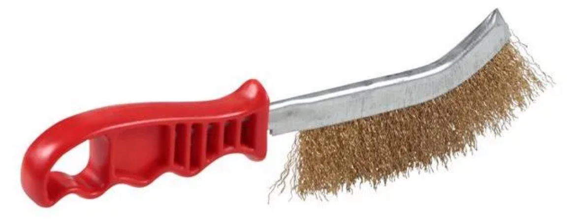 Picture of Wire Brush, Brass-Coated Steel Red Handle