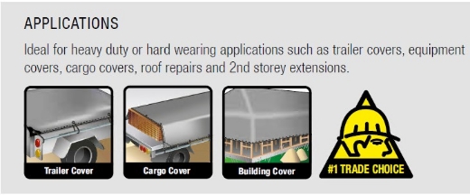 Picture of Tarp, Extra Heavy Duty, 9.1 x 9.1mtrs, SIL/BLK, 1 per Box