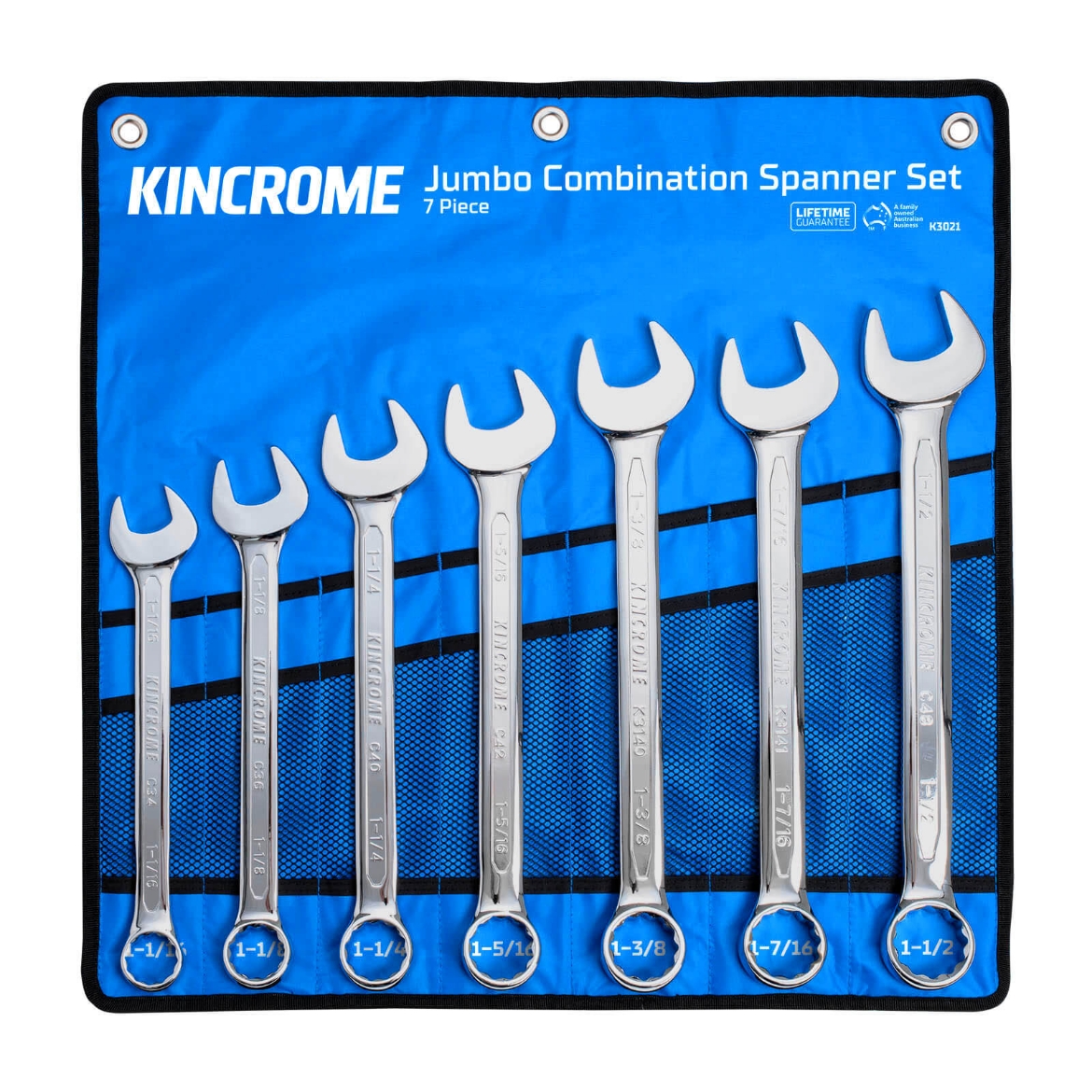 Picture of Jumbo Combination Spanner Set 7 Piece - Imperial, Sizes: 1-1/16, 1-1/8, 1-1/4, 1-5/16, 1-3/8, 1-7/16, 1-1/2"
