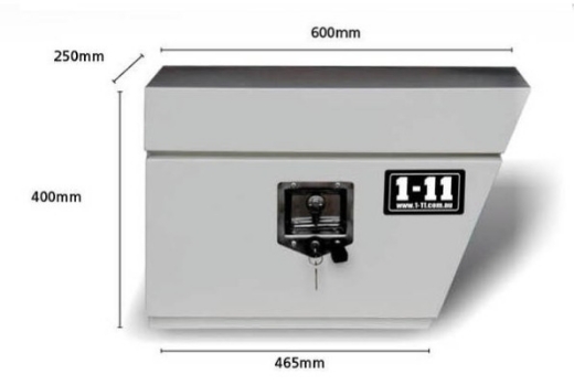 Picture of Steel Under Tray Box LHS with T-Lock, White ( 600mm Wide ) 600/465 x 250 x 400