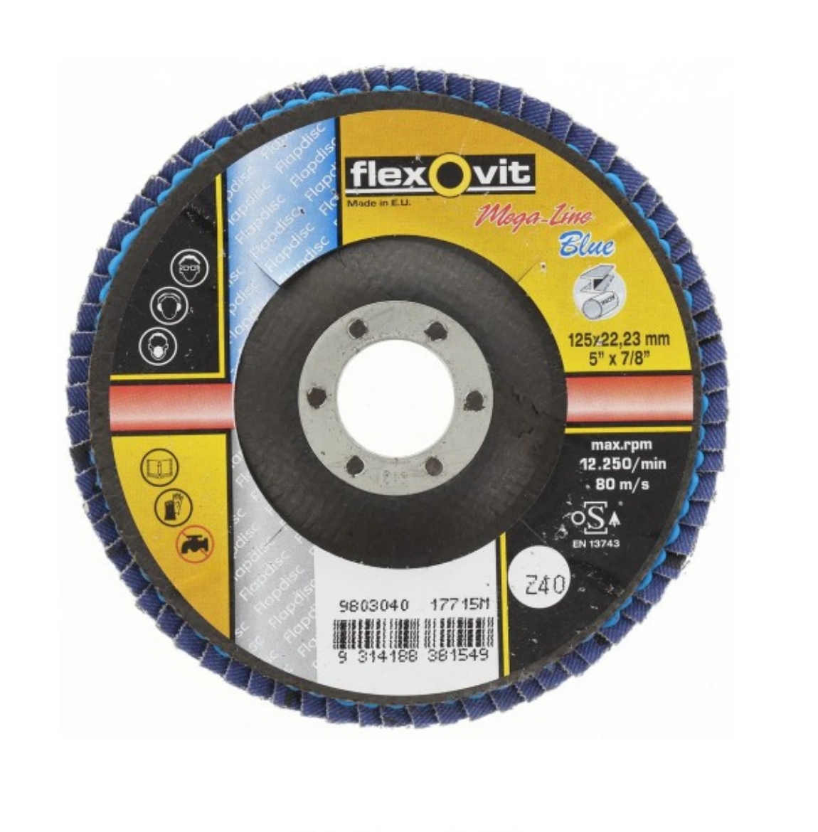 Picture of Disc, Megaline Flap, 5" Flexovit, 125 x Z40, General Purpose