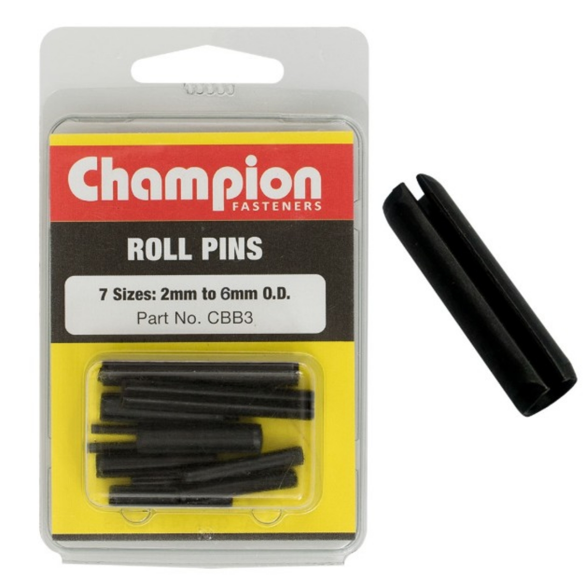Picture of Blister Assortment Roll Pins, 7 Sizes: 2mm to 6mm O.D, 14PCE