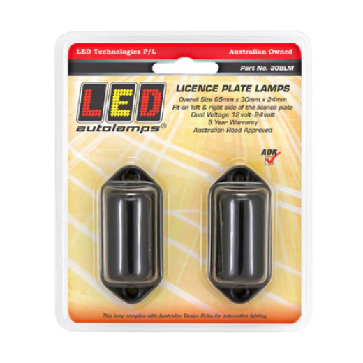 Picture of LED Licence Plate Light 10-30V 4 LED 75 x 29 x 33mm Rear Mount Black