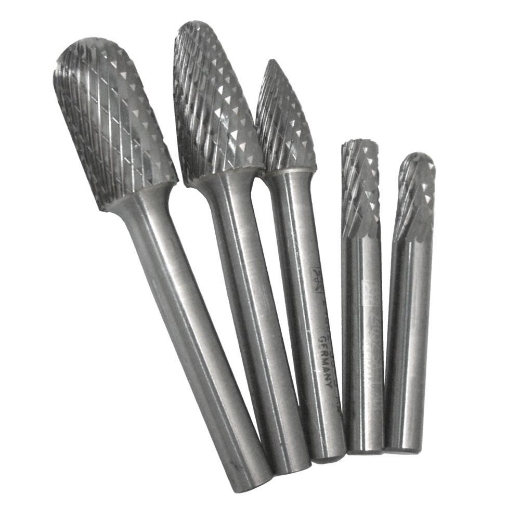 Picture of Burr Set, 1/4" C3 PLUS, Tungsten Carbide, 5 Piece