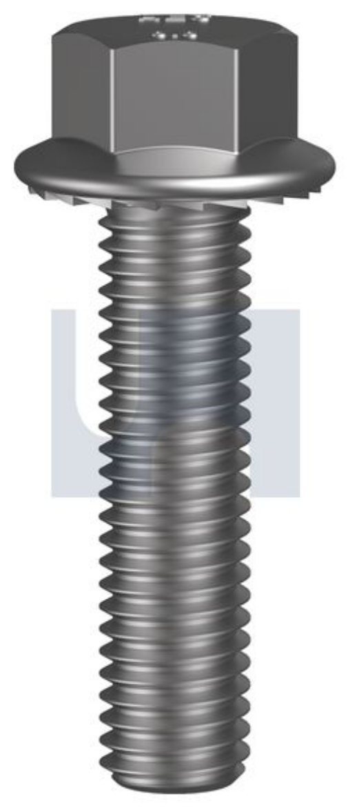 Picture of Bolt, Metric, 6 x 20mm, Hex Head Flanged Serrated, Class 8.8, Zinc Plated