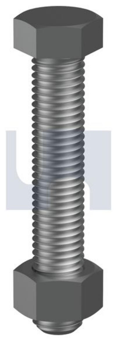 Picture of Bolt & Nut, Metric, 24 x 50mm, Hex Head, Class 4.6, Gal