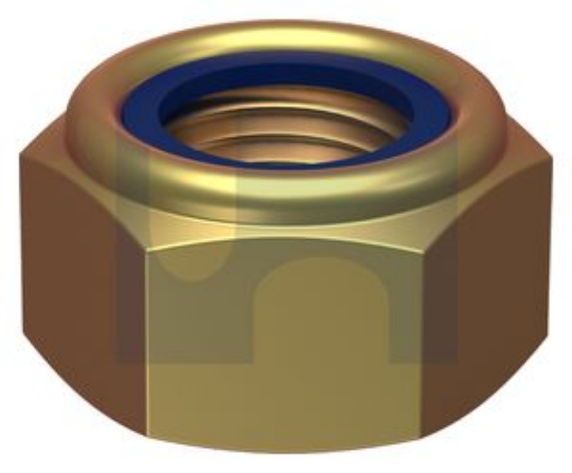 Picture of Nut, Metric Fine, 10-1.0, Nyloc, Class 8, Zinc Yellow