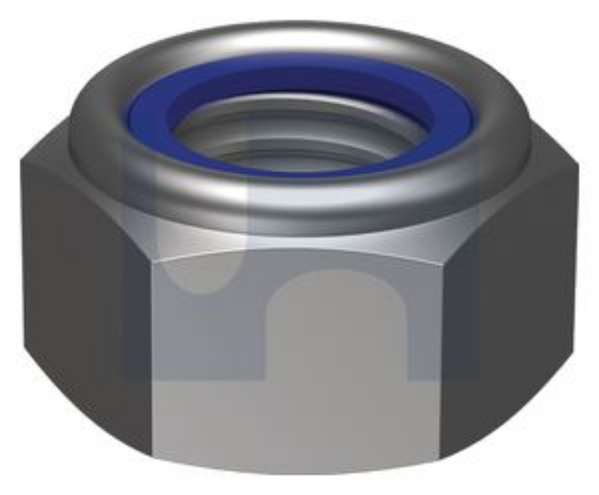 Picture of Nut, Metric, 36mm, Nyloc, Class 8, Zinc Plated