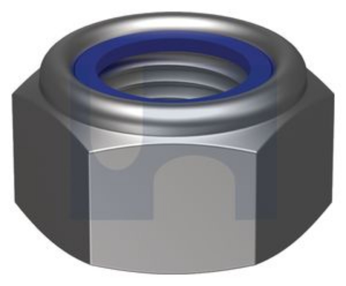 Picture of Nut, Metric Fine, 12-1.5, Nyloc, Class 8, Zinc Plated