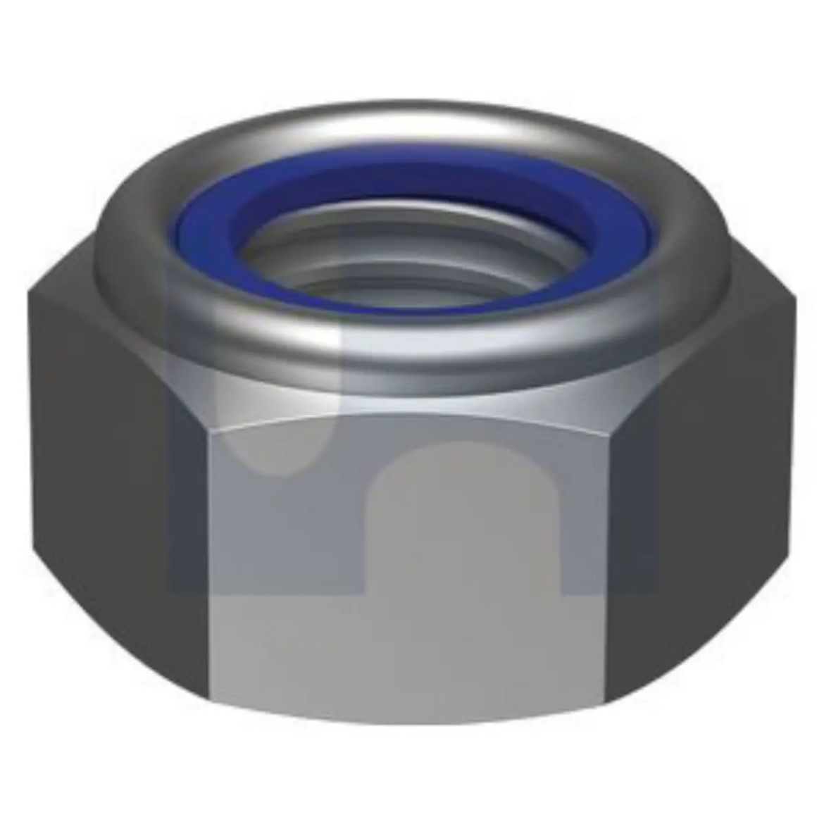 Picture of Nut, UNC, 10-24, Nyloc, Grade 5, Zinc Plated