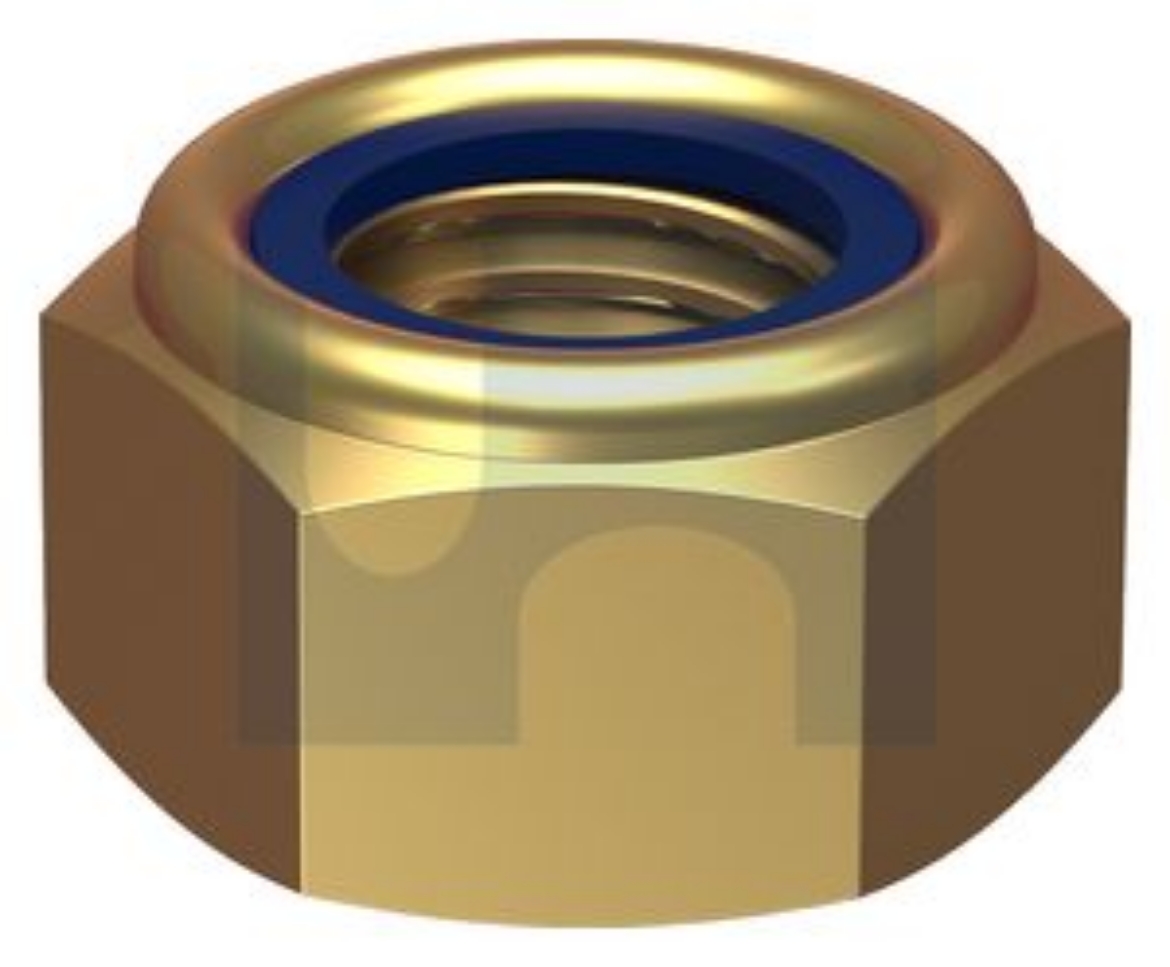 Picture of Nut, Metric, 18mm, Nyloc, Class 8, Zinc Yellow