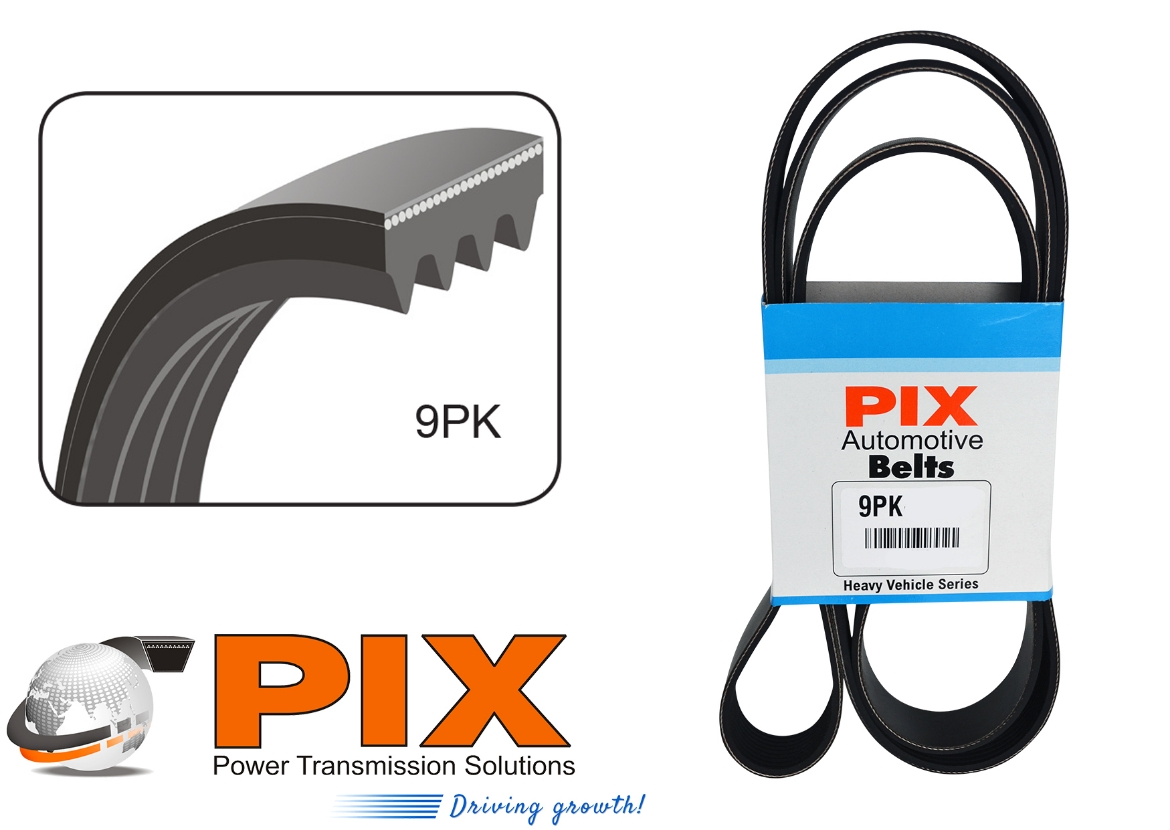 Picture of Automotive Belt Ribbed PIX 9PK Section 2250mm Length, Suit Toyota Landcruiser 70/200, 2007-on 4.5L TD VDJ, V8