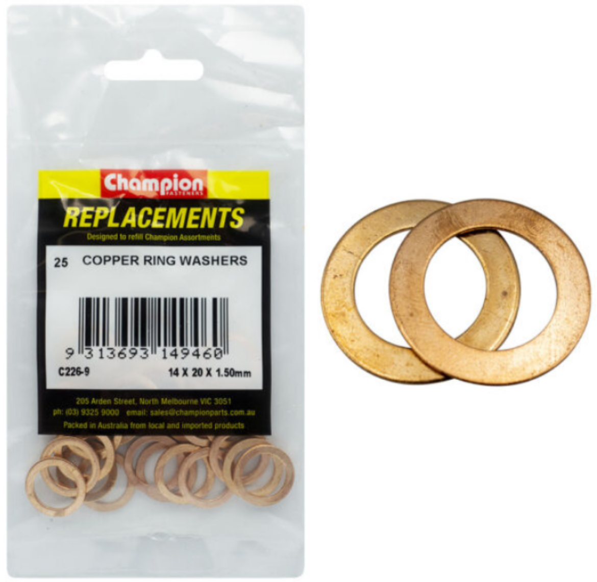 Picture of WASHERS-FLAT-COPPER-M14 x 20 x 1.5mm PKT.25