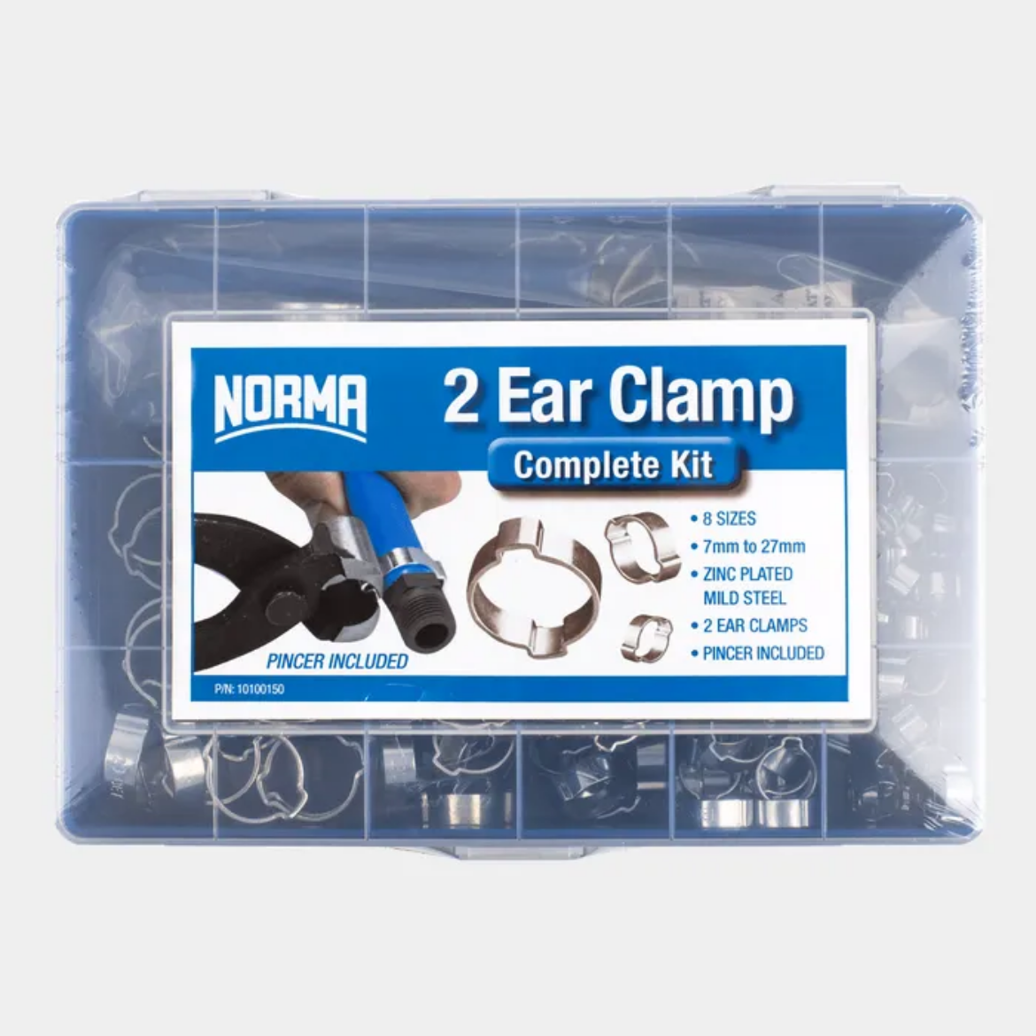 Picture of O'Clip Clamp Kit, 7-9mm to 23-27mm, C/W Tool, Zinc Plated, 150 Pce