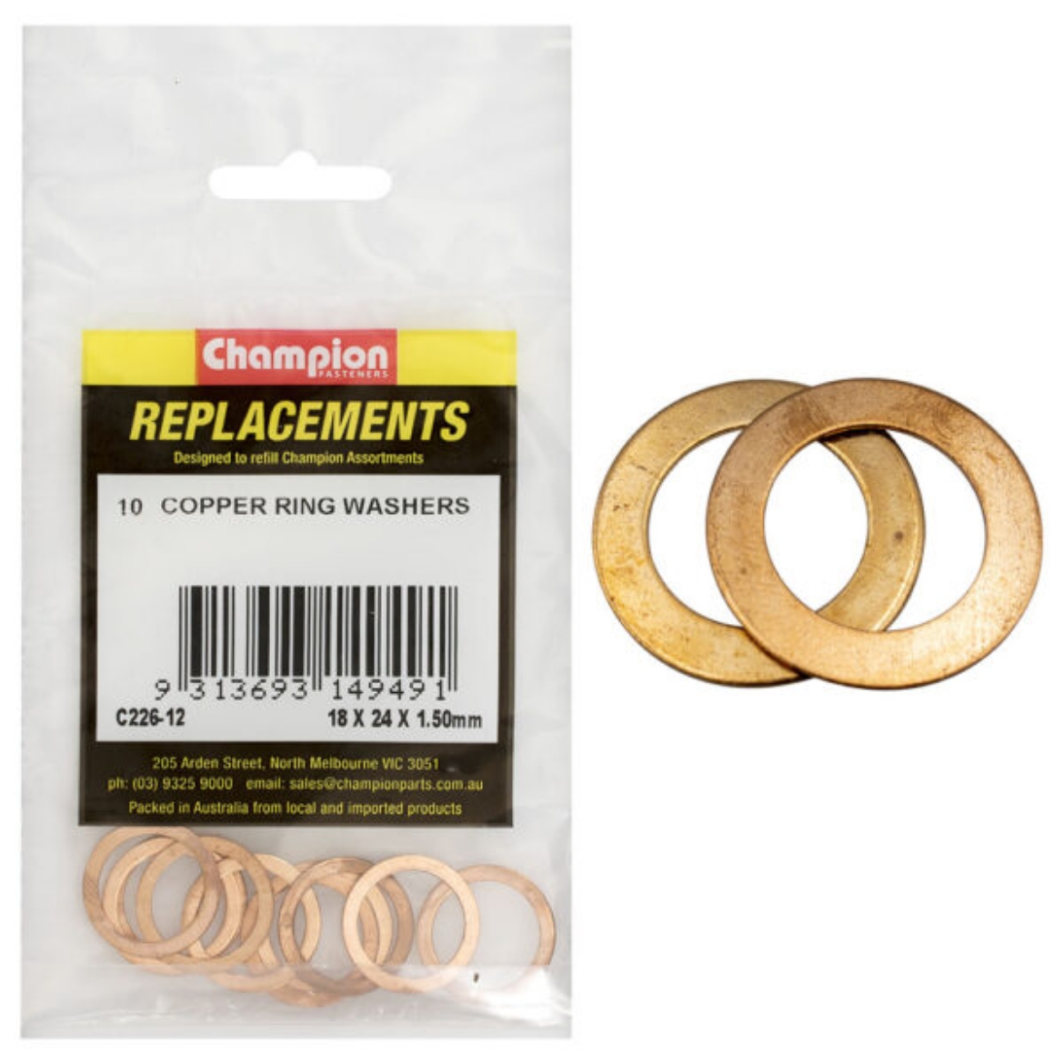 Picture of WASHERS-FLAT-COPPER-M18 x 24 x 1.5mm PKT.10